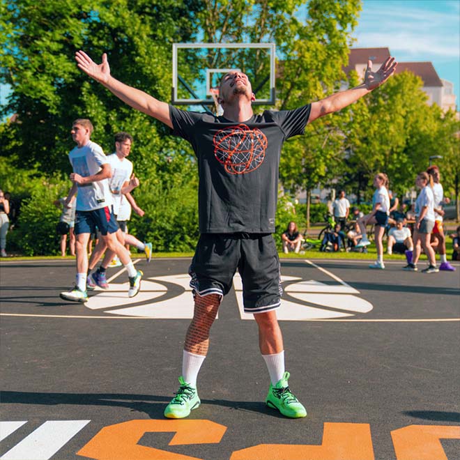Hoopsidia New Basketball Court Featuring Mega Slam Hoops